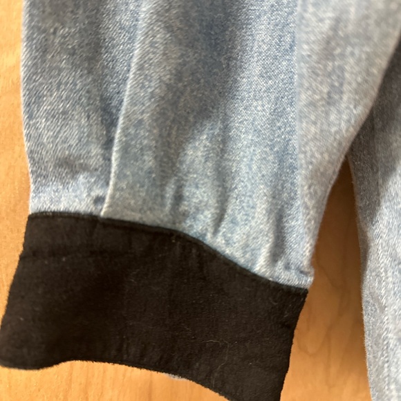 New Frontier Light Blue Denim Shirt with Black Suede Detailing - Picture 5 of 5